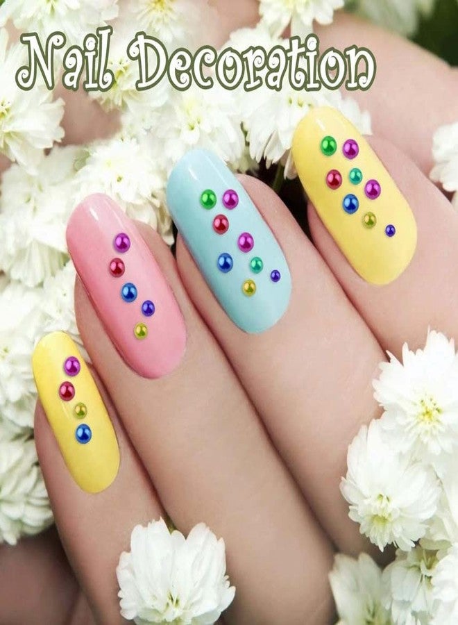 DIY Crafts 1000 Pcs, As Image, Mixed Colours Sizes Half Pearl Bead Flat Back Plastic Beads for DIY Craft, Nail, Decor, Scrapbooking DIY Decor Ho(1000 Pcs, As Image) - Image 3